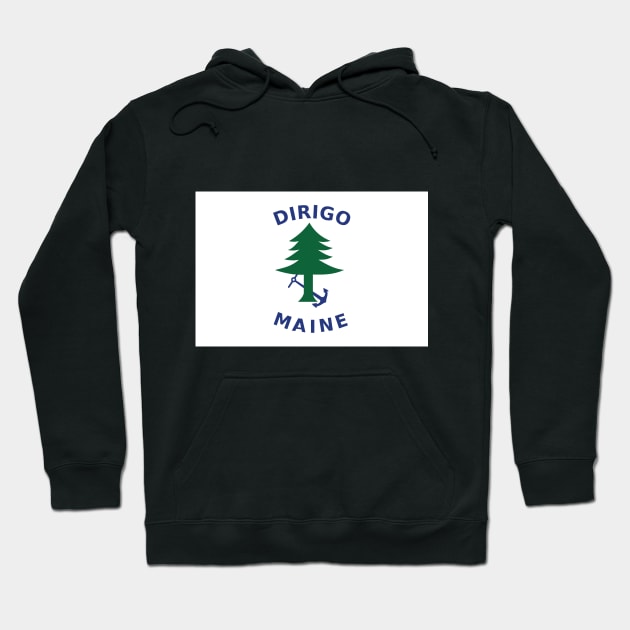 Merchant and Marine Flag of Maine Hoodie by Wickedcartoons